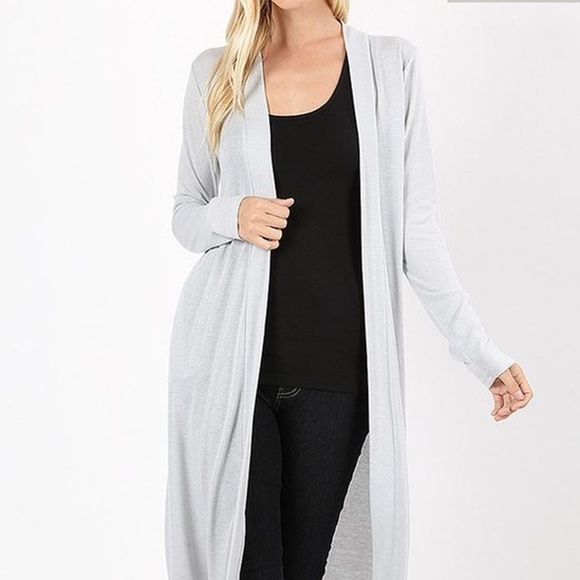 Annie K Boutique Sweaters - PLUS SIZE DUSTER SWEATER OPEN FRONT WITH POCKETS